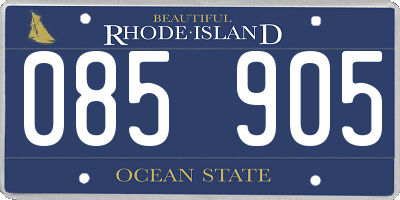 RI license plate 085905
