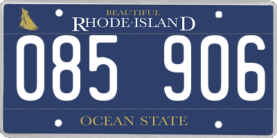 RI license plate 085906