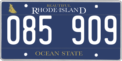 RI license plate 085909