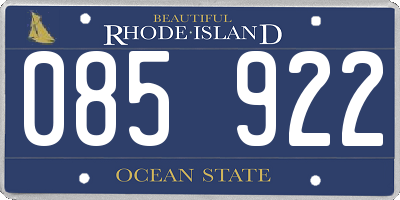 RI license plate 085922