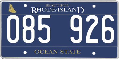 RI license plate 085926