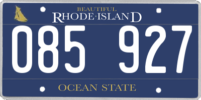 RI license plate 085927