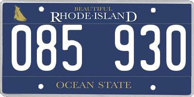 RI license plate 085930