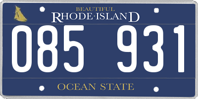 RI license plate 085931