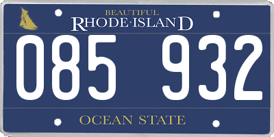 RI license plate 085932
