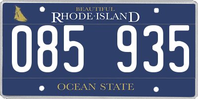RI license plate 085935