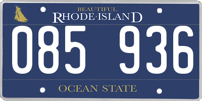 RI license plate 085936