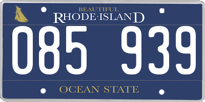 RI license plate 085939