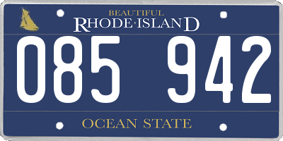RI license plate 085942