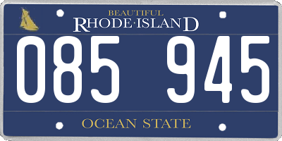 RI license plate 085945