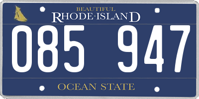 RI license plate 085947