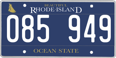 RI license plate 085949