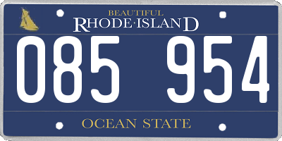 RI license plate 085954