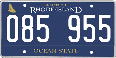 RI license plate 085955