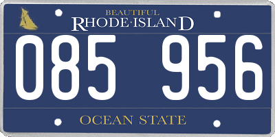 RI license plate 085956