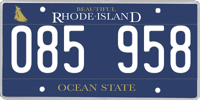 RI license plate 085958