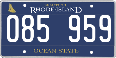RI license plate 085959