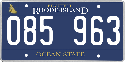 RI license plate 085963