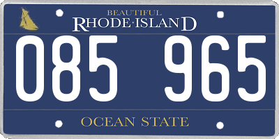 RI license plate 085965