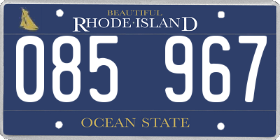 RI license plate 085967