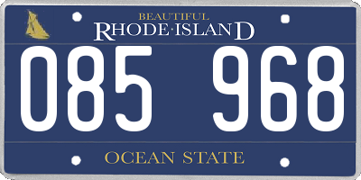 RI license plate 085968