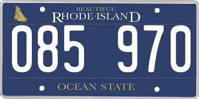 RI license plate 085970