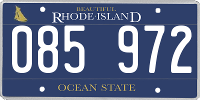 RI license plate 085972