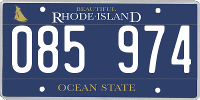 RI license plate 085974