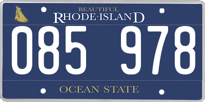 RI license plate 085978