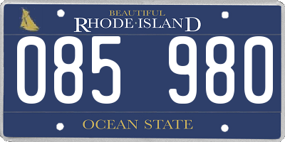RI license plate 085980
