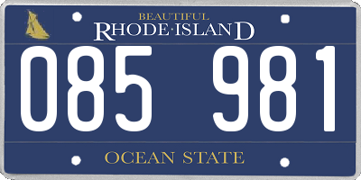RI license plate 085981