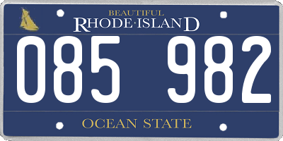 RI license plate 085982