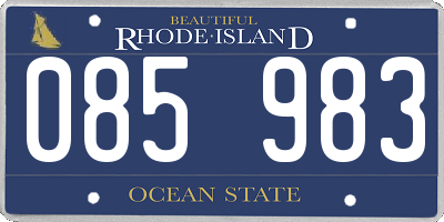 RI license plate 085983