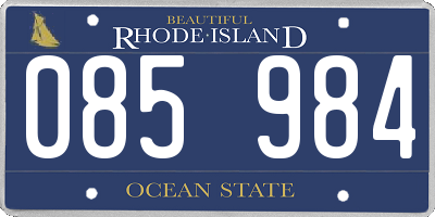RI license plate 085984