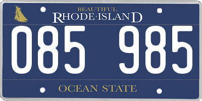 RI license plate 085985