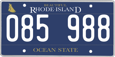 RI license plate 085988