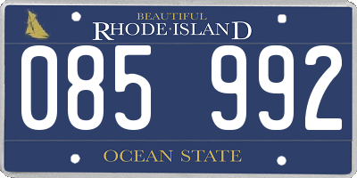 RI license plate 085992