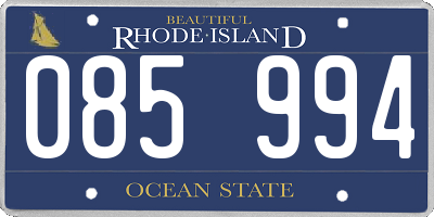 RI license plate 085994