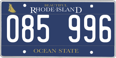 RI license plate 085996