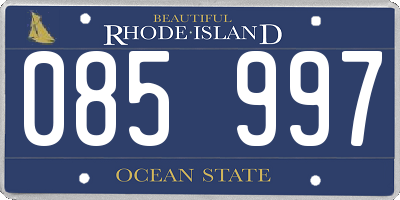 RI license plate 085997