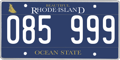 RI license plate 085999