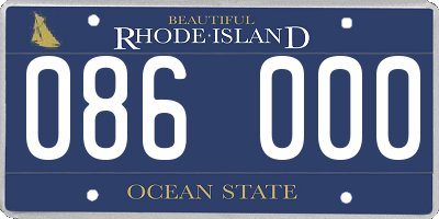 RI license plate 086000