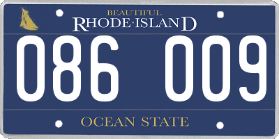 RI license plate 086009