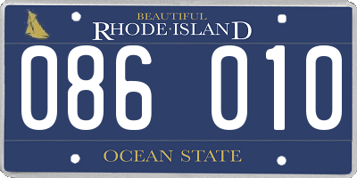 RI license plate 086010