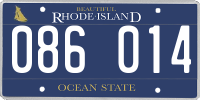 RI license plate 086014