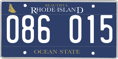 RI license plate 086015