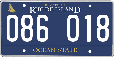 RI license plate 086018