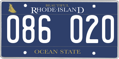 RI license plate 086020