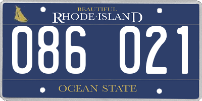 RI license plate 086021