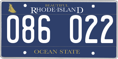 RI license plate 086022